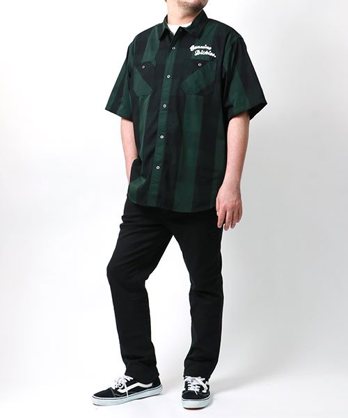 MARUKAWA(大きいサイズのマルカワ)/【GENUINE Dickies】ジェニュインディッキーズ 大きいサイズ 半袖 チェック バック ロゴ プリント オープンカラーシャツ シャツ/img13