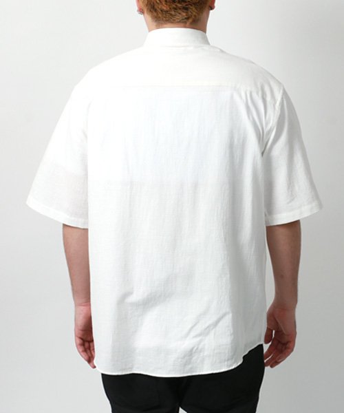 MARUKAWA(大きいサイズのマルカワ)/大きいサイズ 2L 3L 4L  5L 麻混 半袖 ボタンダウンシャツ/ムジ  無地 チェック リネンシャツ メンズ/img09