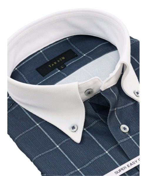 TAKA-Q(タカキュー)/クールパス/COOLPASS スタンダードフィット ボタンダウン 半袖 ニット 半袖 シャツ メンズ ワイシャツ ビジネス ノーアイロン 形態安定 yシャツ 速/img01