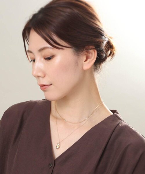 K18ダブルフラワークロス ネックレス 