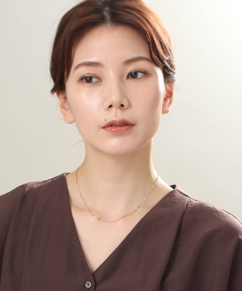 K18ダブルフラワークロス ネックレス 