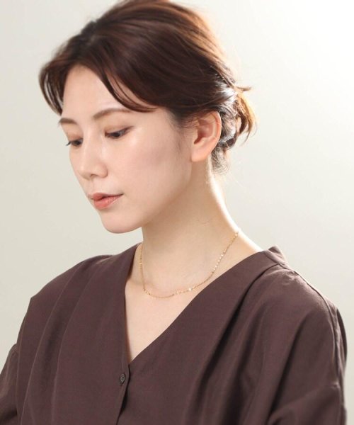 K18ダブルフラワークロス ネックレス 