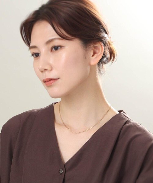 K18ダブルフラワークロス ネックレス 