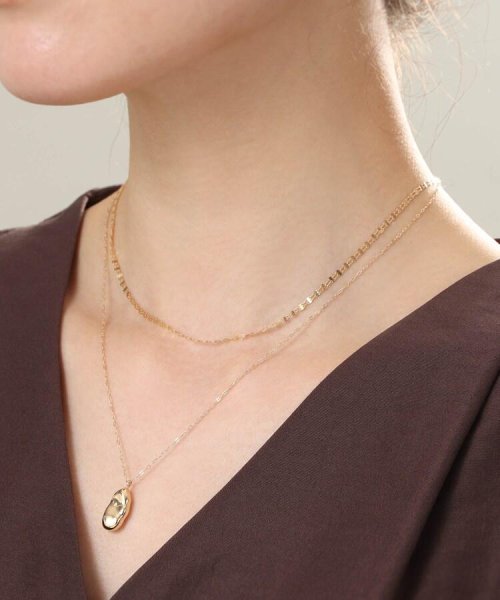 K18ダブルフラワークロス ネックレス 