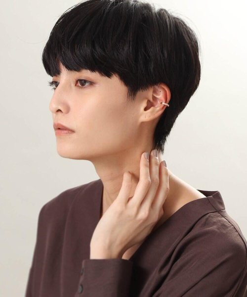 K10ダイヤモンド丸線2連 イヤーカフ（片耳用） 