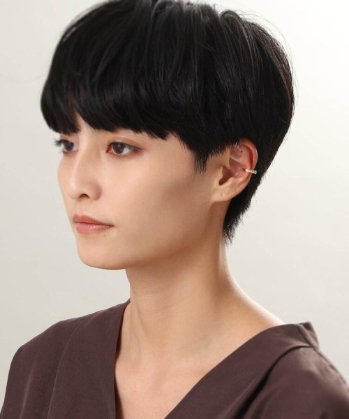 K10ダイヤモンド丸線2連 イヤーカフ（片耳用） 