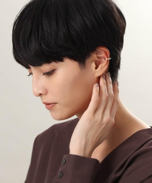 K10ダイヤモンド丸線2連 イヤーカフ（片耳用） 