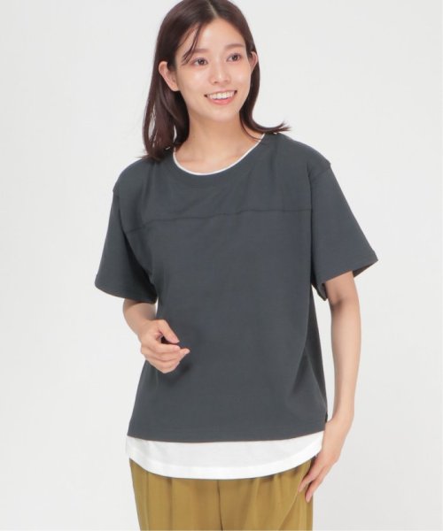 ikka(イッカ)/コットンUSA裾レイヤードTシャツ/img02