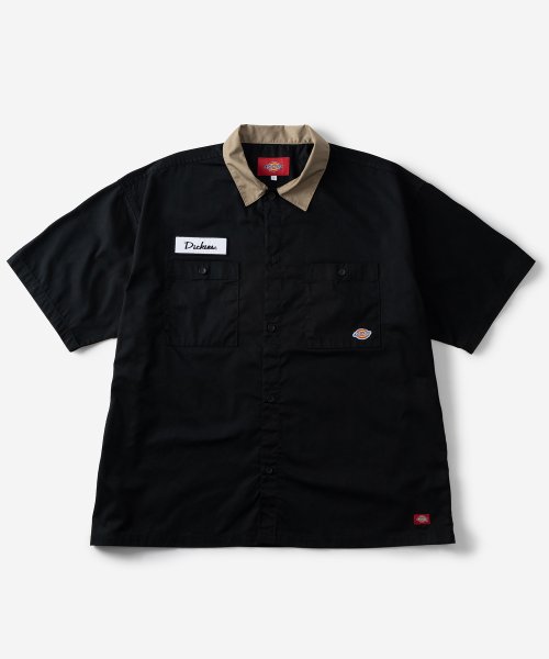 Dickies(Dickies)/【Dickies】 ディッキーズ　クレリック　ワッペン付きシャツ/アメカジ/ワーク/ストリート/ワンポイント/オーバーサイズ/img02