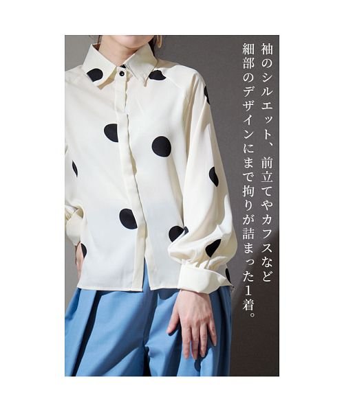 Sawa a la mode(サワアラモード)/大きな水玉模様のボリュームスリーブシャツ/img05