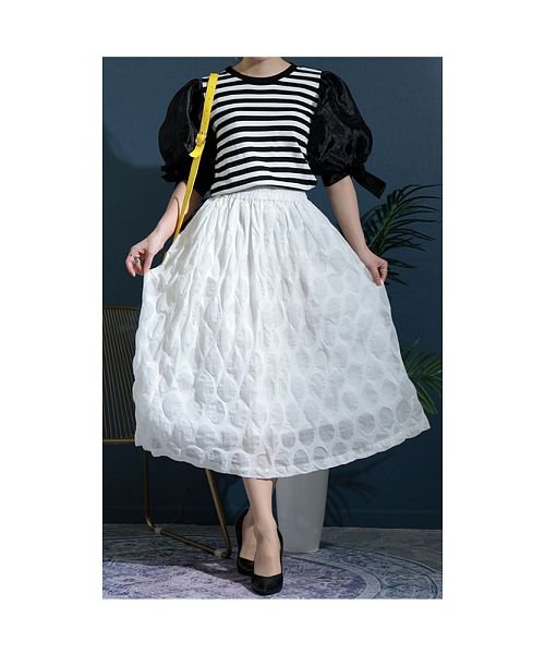 楕円ドットのふんわりスカート 