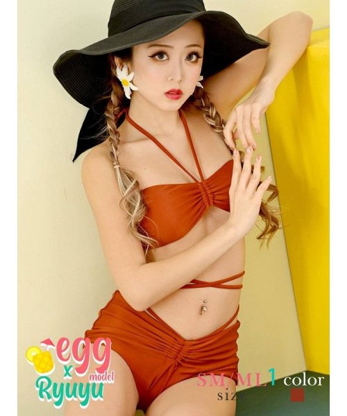 セール Ryuyu 韓国 ハイウエストビキニ 水着 ホルターネック インポート風 リューユ Rew You Magaseek