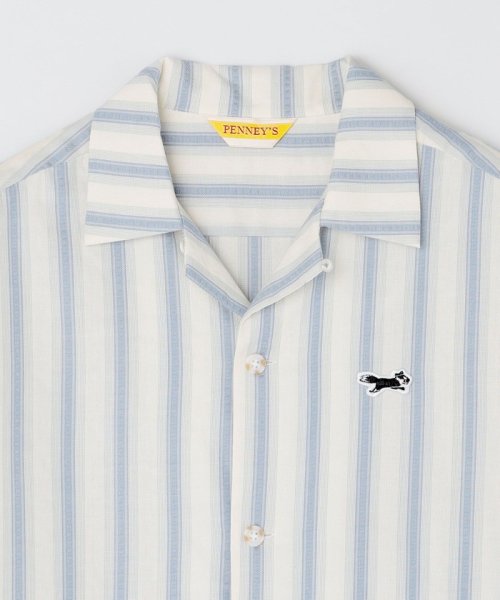 SHIPS MEN(シップス　メン)/*【SHIPS別注】PENNEYS: FOX ロゴ ワッペン ドビー ストライプ オープンカラー シャツ/img15