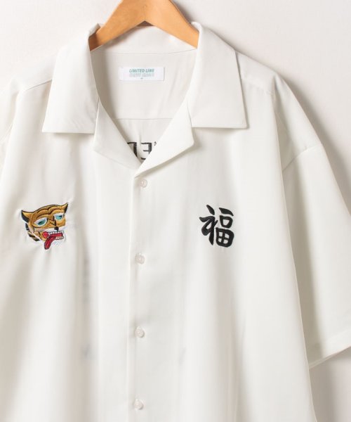 marukawa shonan(marukawa shonan)/ベトナム刺繍 半袖スカシャツ/ユニセックス カジュアル ビッグシルエット スカシャツ オープンカラー/img14