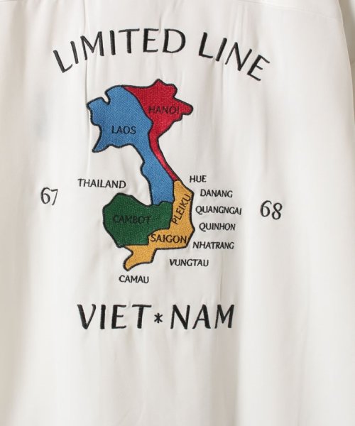 marukawa shonan(marukawa shonan)/ベトナム刺繍 半袖スカシャツ/ユニセックス カジュアル ビッグシルエット スカシャツ オープンカラー/img16