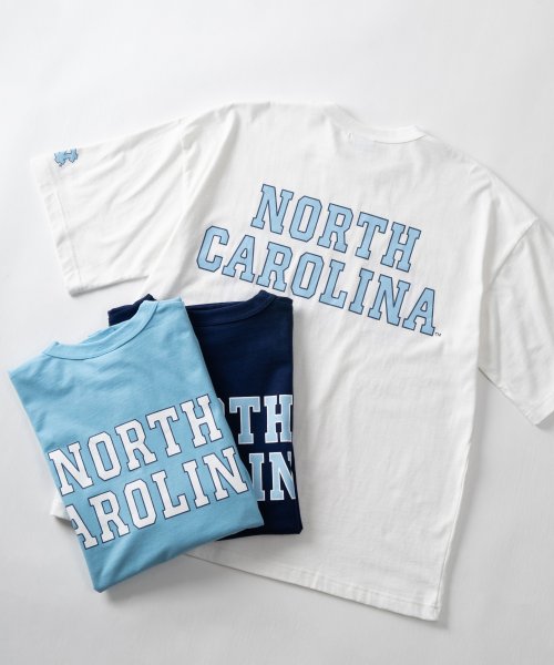 NCAA(NCAA)/【NCAA】　エヌ・シー・エー・エー　UNC&NORTH CAROLINA　ビッグロゴプリント　半袖Tシャツ/アメカジ/スポーツMIX/デカロゴ/バックプリント/img01