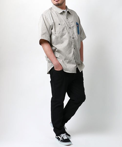 MARUKAWA(大きいサイズのマルカワ)/【GENUINE Dickies】ディッキーズ 大きいサイズ 2L 3L 4L 5L 半袖 ワークシャツ ヒッコリー ストライプ デニム  メンズ カジュアル/img13