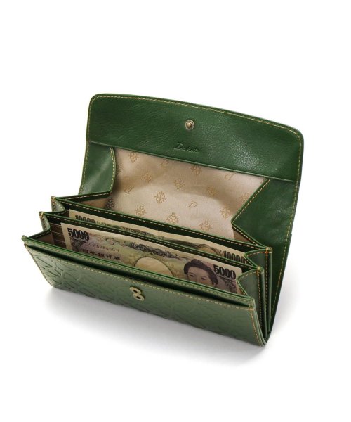 ダコタ 長財布 Dakota リリーヴォ 財布 かぶせ ギャルソン 小銭入れ 大容量 本革 革 牛革 花柄 七宝文様 ブランド レディース 0030653 