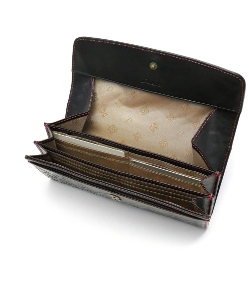 ダコタ 長財布 Dakota リリーヴォ 財布 かぶせ ギャルソン 小銭入れ 大容量 本革 革 牛革 花柄 七宝文様 ブランド レディース 0030653 