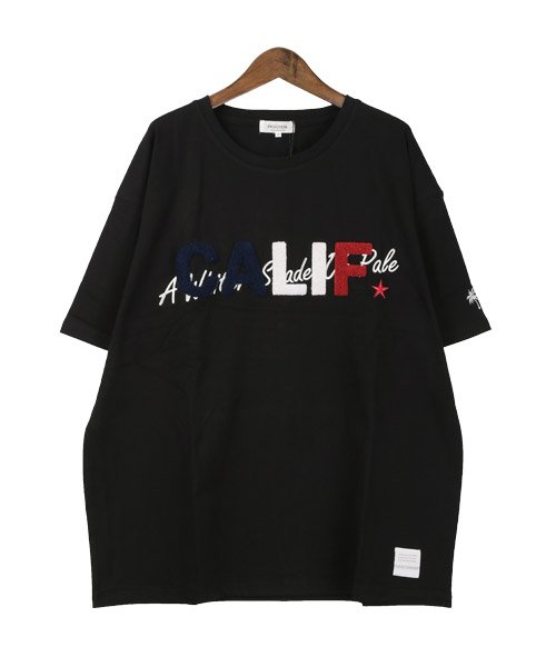 LUXSTYLE(ラグスタイル)/CALIFロゴサガラ刺繍半袖ビッグTシャツ/Tシャツ メンズ 半袖 ビッグシルエット ロゴ サガラ刺繍/img08