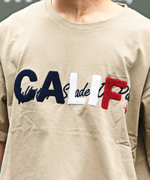 LUXSTYLE(ラグスタイル)/CALIFロゴサガラ刺繍半袖ビッグTシャツ/Tシャツ メンズ 半袖 ビッグシルエット ロゴ サガラ刺繍/img09