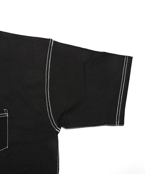 LUXSTYLE(ラグスタイル)/ヘビーウェイト配色ステッチ半袖ビッグTシャツ/Tシャツ メンズ 半袖 ビッグシルエット 胸ポケット ステッチ/img19