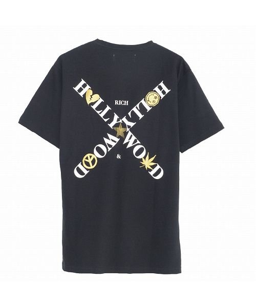 SB Select(エスビーセレクト)/Hollywood rich.& バッククロスロゴプリントクルーネック半袖Tシャツ メンズ ブランド おしゃれ 大人 ファッション 半袖 ポケT バックプリント/img15