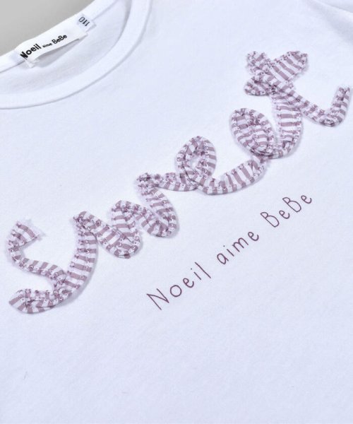 Noeil aime BeBe(ノイユ　エーム　べべ)/天竺 プリント 刺繍 肩開き Tシャツ (90~130cm)/img10