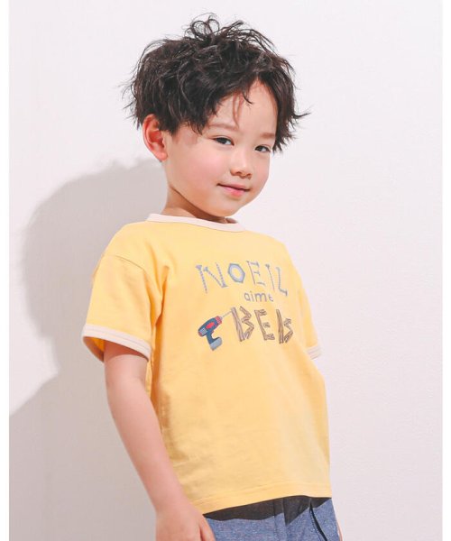 Noeil aime BeBe(ノイユ　エーム　べべ)/ロゴ プリント 配色 切り替え 天竺 Tシャツ (80~130cm)/img04