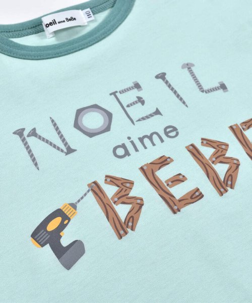 Noeil aime BeBe(ノイユ　エーム　べべ)/ロゴ プリント 配色 切り替え 天竺 Tシャツ (80~130cm)/img17