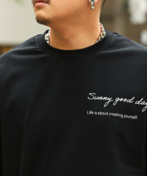 LUXSTYLE(ラグスタイル)/バックフォトデコレーションプリントTシャツ/Tシャツ メンズ 半袖 バックプリント フォトプリント ロゴ/img11