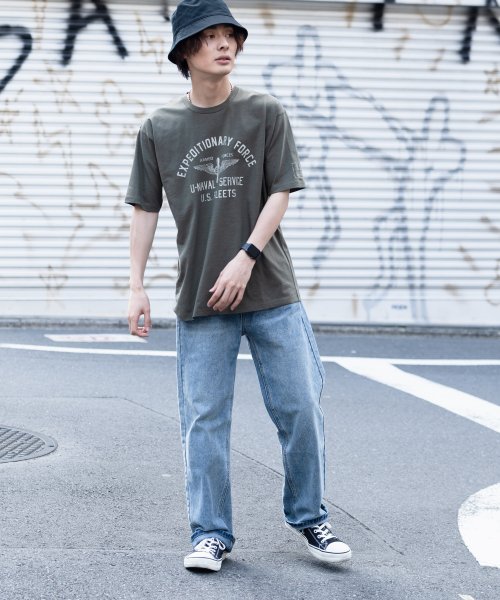 JEANS MATE(ジーンズメイト)/【BLUESTANDARD】汗染み防止 ZEROSTAIN スラブ素材プリントTシャツ/img02