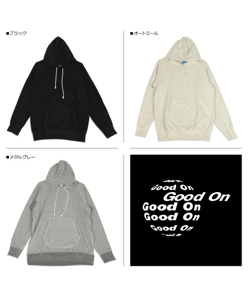 Good On(Good On)/Good On グッドオン パーカー スウエット ラグラン プルオーバー メンズ レディース RAGLAN PULLOVER HOOD SWEAT ブラック ホ/img03