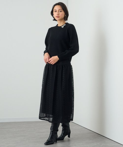 ANAYI(アナイ)/ボーダーレースギャザー スカート/img01
