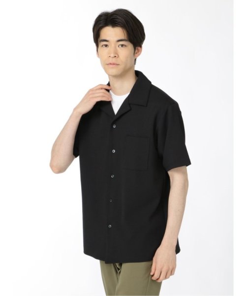 m.f.editorial(エムエフエディトリアル)/梨地ポンチ オープンカラー半袖カットシャツ/img01