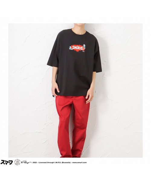 MAC HOUSE(men)(マックハウス（メンズ）)/Smurf スマーフ 刺繍オーバーTシャツ 2515031－A/img02