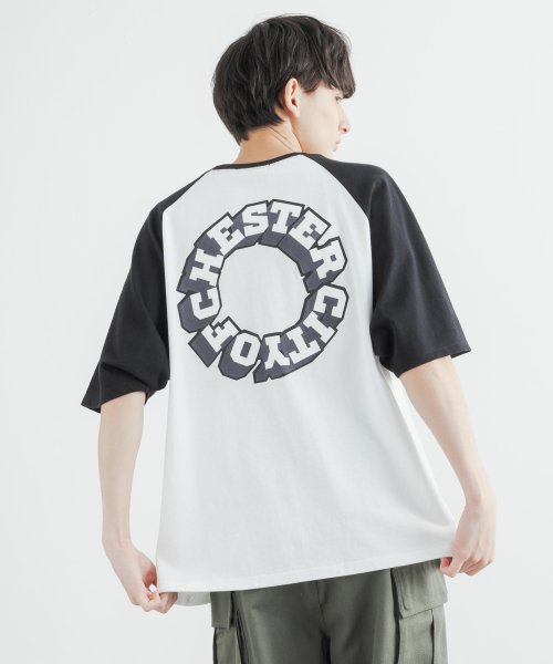 Rocky Monroe(ロッキーモンロー)/Tシャツ メンズ レディース ラグラン フロッキー ロゴ ルーズ オールドイングリッシュ 古着 ヴィンテージ スポーティー プリント 刺繍 ビッグシルエット オ/img02