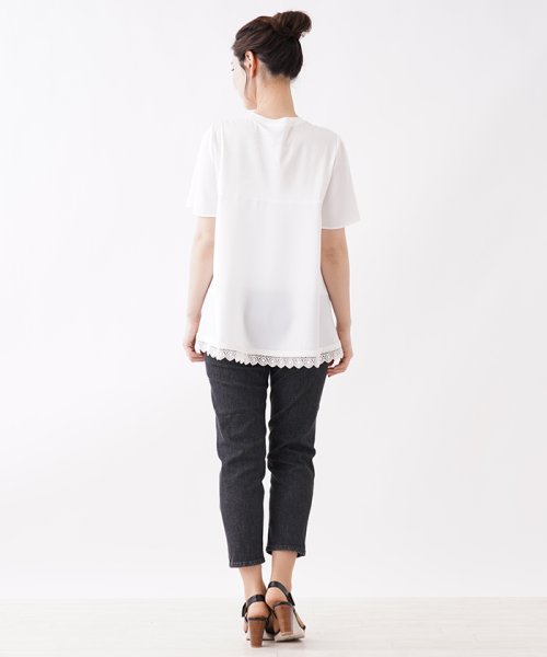 完売】-値下げ LEILIAN レリアン ブ•ラック BLACK 半袖 レース - lab 