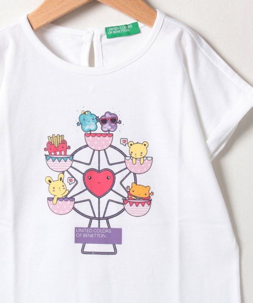 BENETTON (UNITED COLORS OF BENETTON GIRLS)(ユナイテッド　カラーズ　オブ　ベネトン　ガールズ)/キッズバックボタン半袖Tシャツ・カットソーG/img04