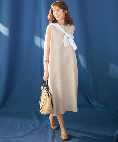 NIJYUSANKU（LARGE SIZE）(２３区（大きいサイズ）)/【WEB/一部店舗限定】LIBECO THICK ノースリーブ ワンピース/img08