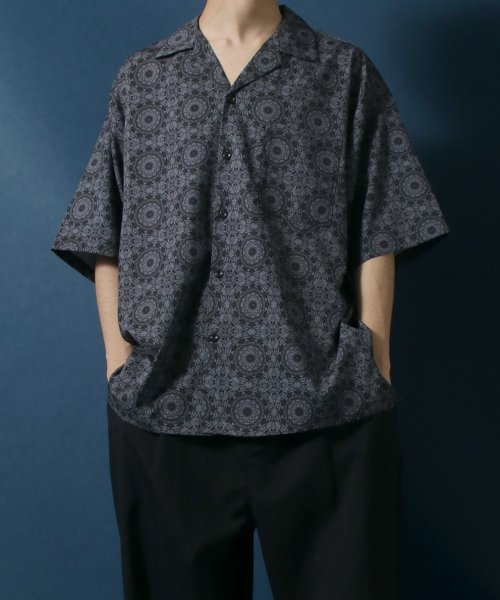 ANPAS(ANPAS)/【ANPAS】Total Pattern Print Oversized Open Collar Shirt/オーバーサイズ 総柄 オープンカラーシャツ/img10