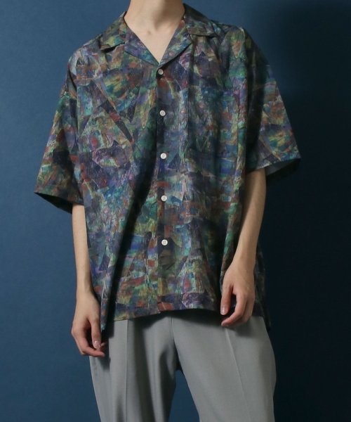 ANPAS(ANPAS)/【ANPAS】Total Pattern Print Oversized Open Collar Shirt/オーバーサイズ 総柄 オープンカラーシャツ/img14