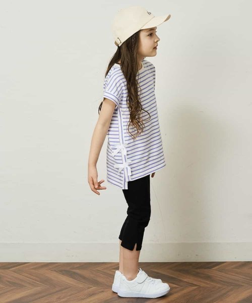 a.v.v(KID'S)(アー・ヴェ・ヴェキッズ)/[140－150]【毛玉になりにくい】サイドリボン半袖Tシャツ/img02