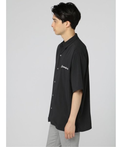 semanticdesign(セマンティックデザイン)/バック刺繍 オープンカラー半袖ルーズシャツ/img01