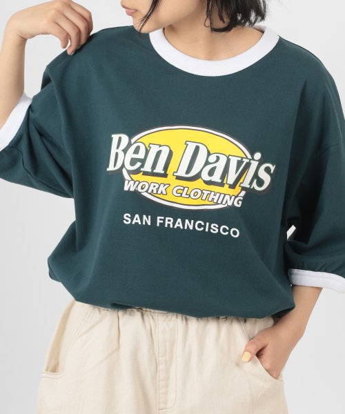 BEN DAVIS(BEN DAVIS)/【BEN　DAVIS/ベンデイビス】ショップロゴ リンガー 半袖Tシャツ/オーバルロゴTシャツ/ビッグシルエット/img04
