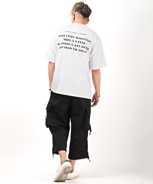 LUXSTYLE(ラグスタイル)/異素材ポケット付きTシャツ/Tシャツ メンズ 半袖 ビッグシルエット ポケット ロゴ プリント/img04
