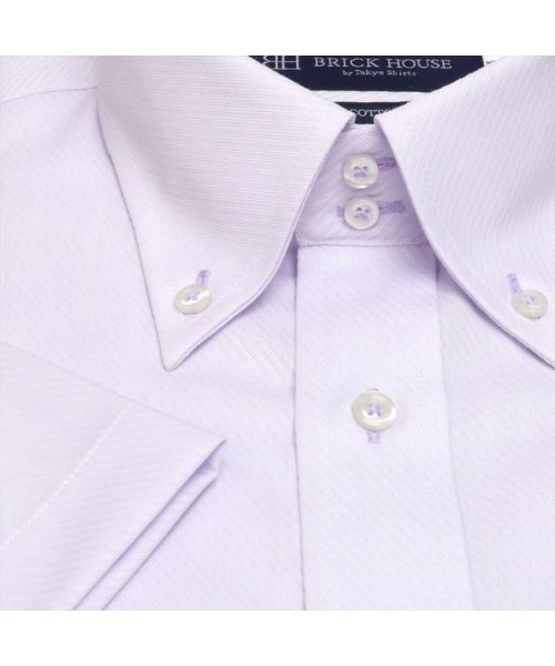 TOKYO SHIRTS(TOKYO SHIRTS)/形態安定 ドゥエボットーニ ボタンダウンカラー 綿100% 半袖ワイシャツ/img03