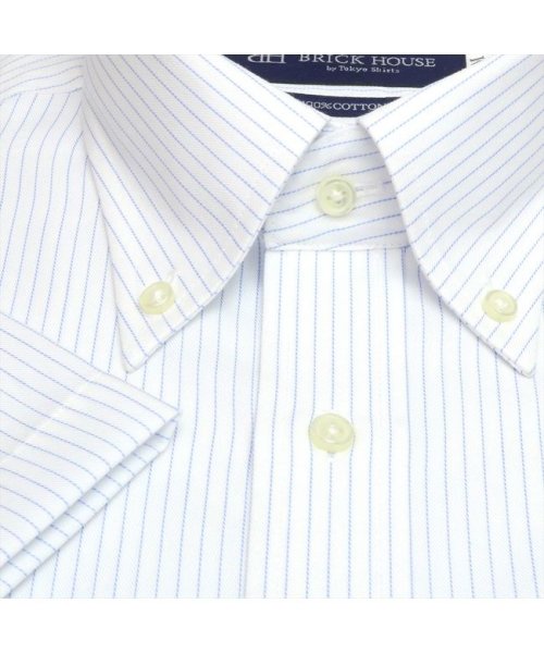 TOKYO SHIRTS(TOKYO SHIRTS)/形態安定 ボタンダウカラー 綿100% 半袖ビジネスワイシャツ/img03
