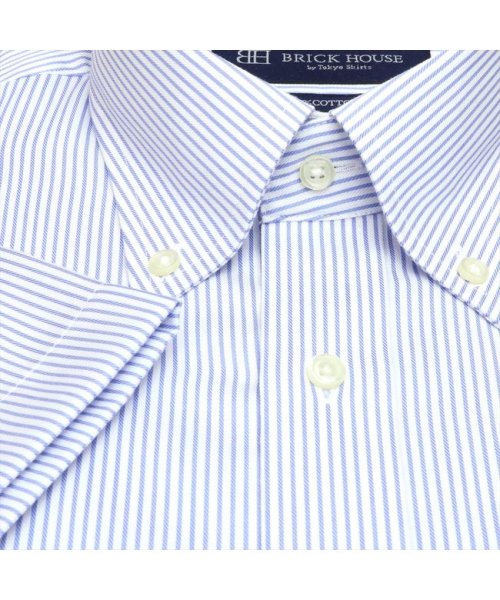 TOKYO SHIRTS(TOKYO SHIRTS)/形態安定 ボタンダウカラー 綿100% 半袖ビジネスワイシャツ/img03