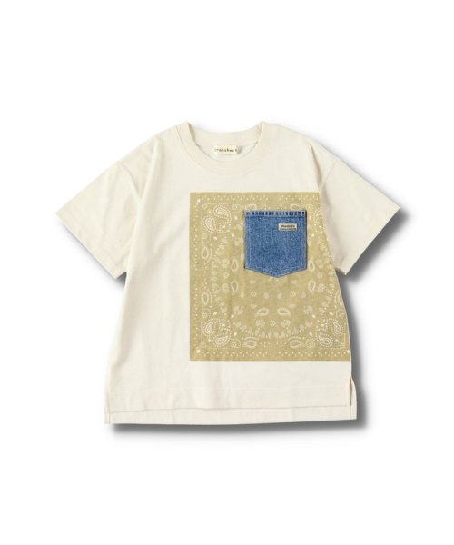 BRANSHES(ブランシェス)/【ゆったりシルエット】バンダナプリント半袖Tシャツ/img01